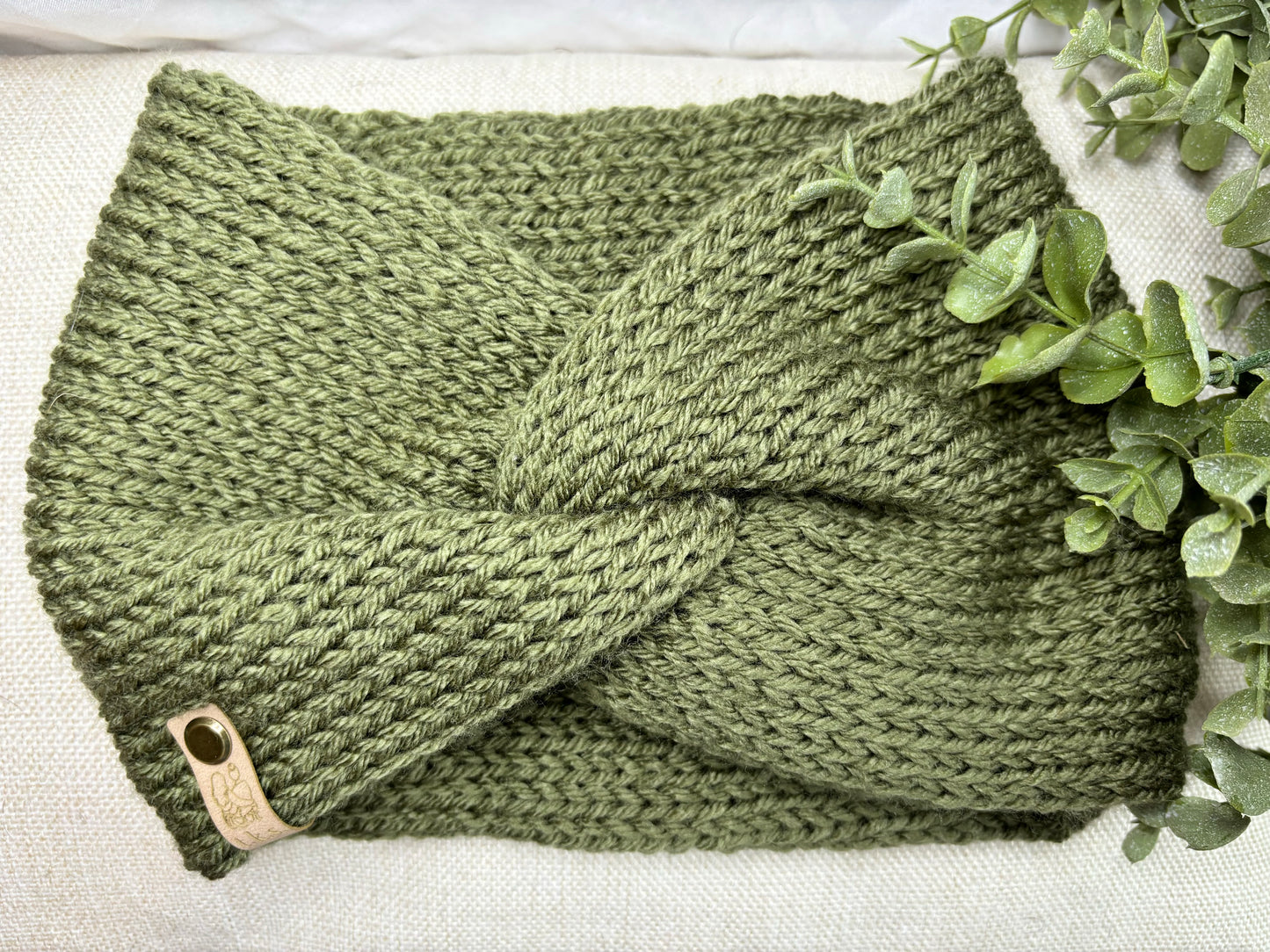 Olive Green Twist Headband