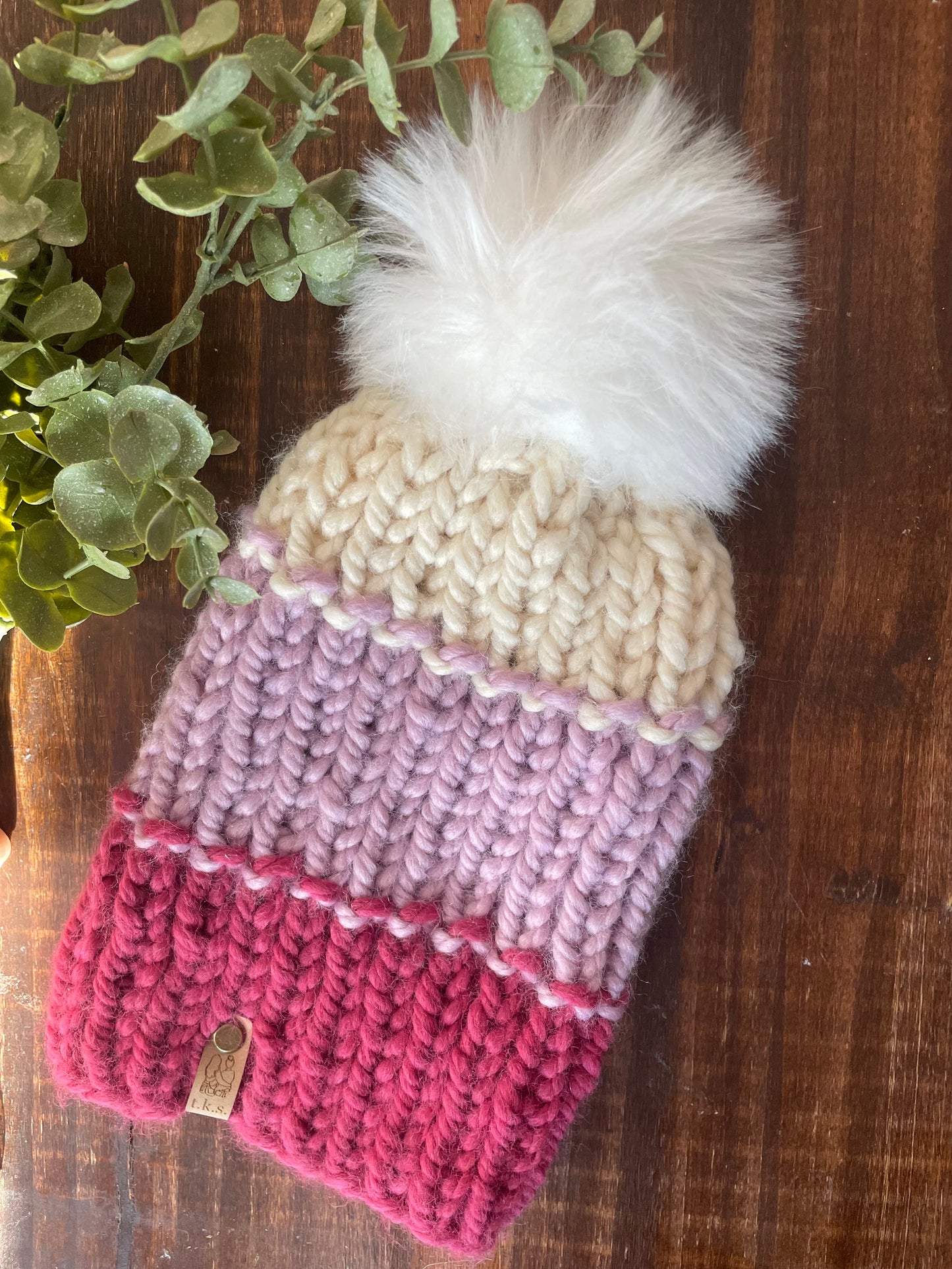 Eco Beanie Pink/Purple/Cream