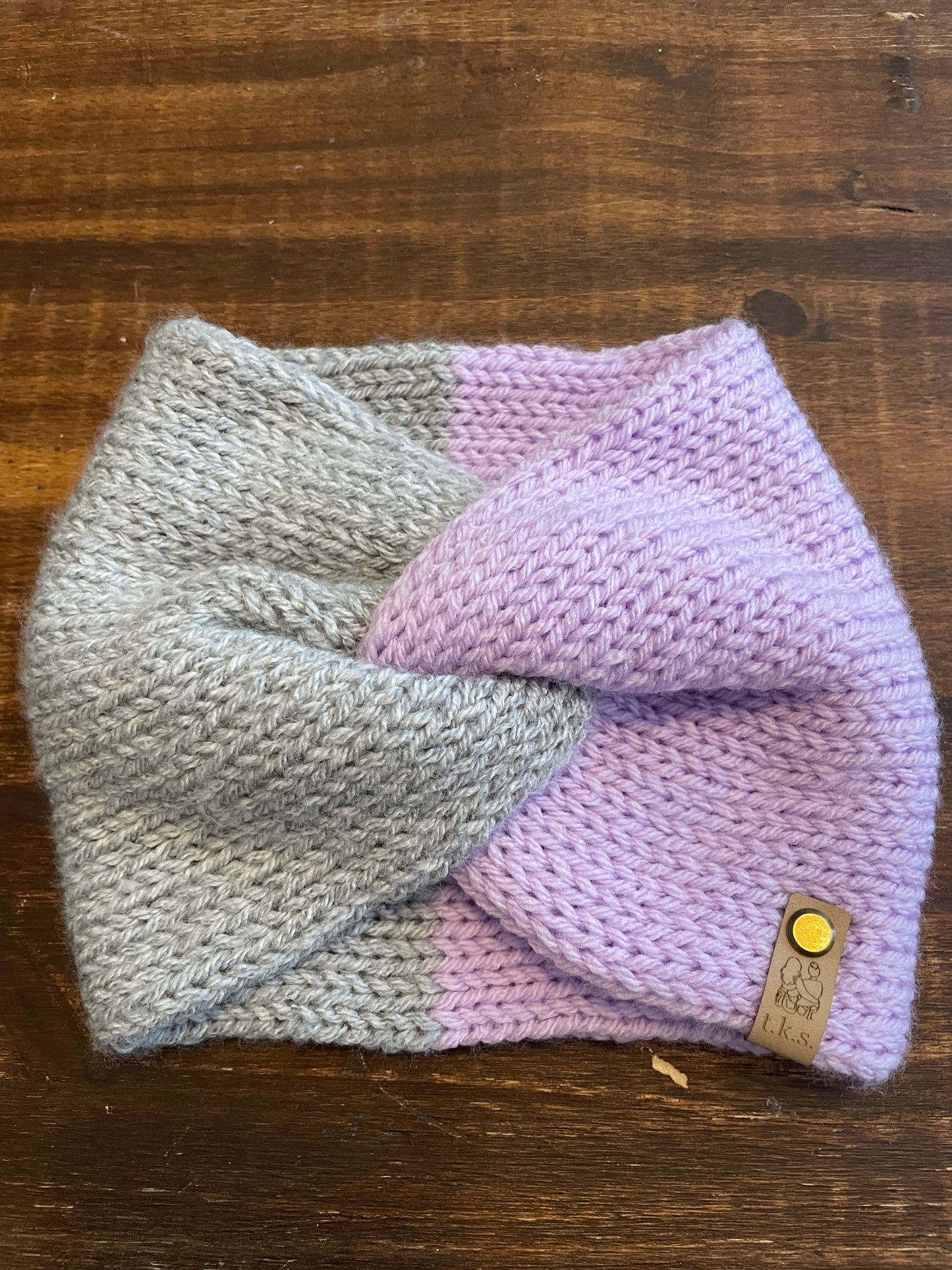 Lavender & Grey Twisted Headband