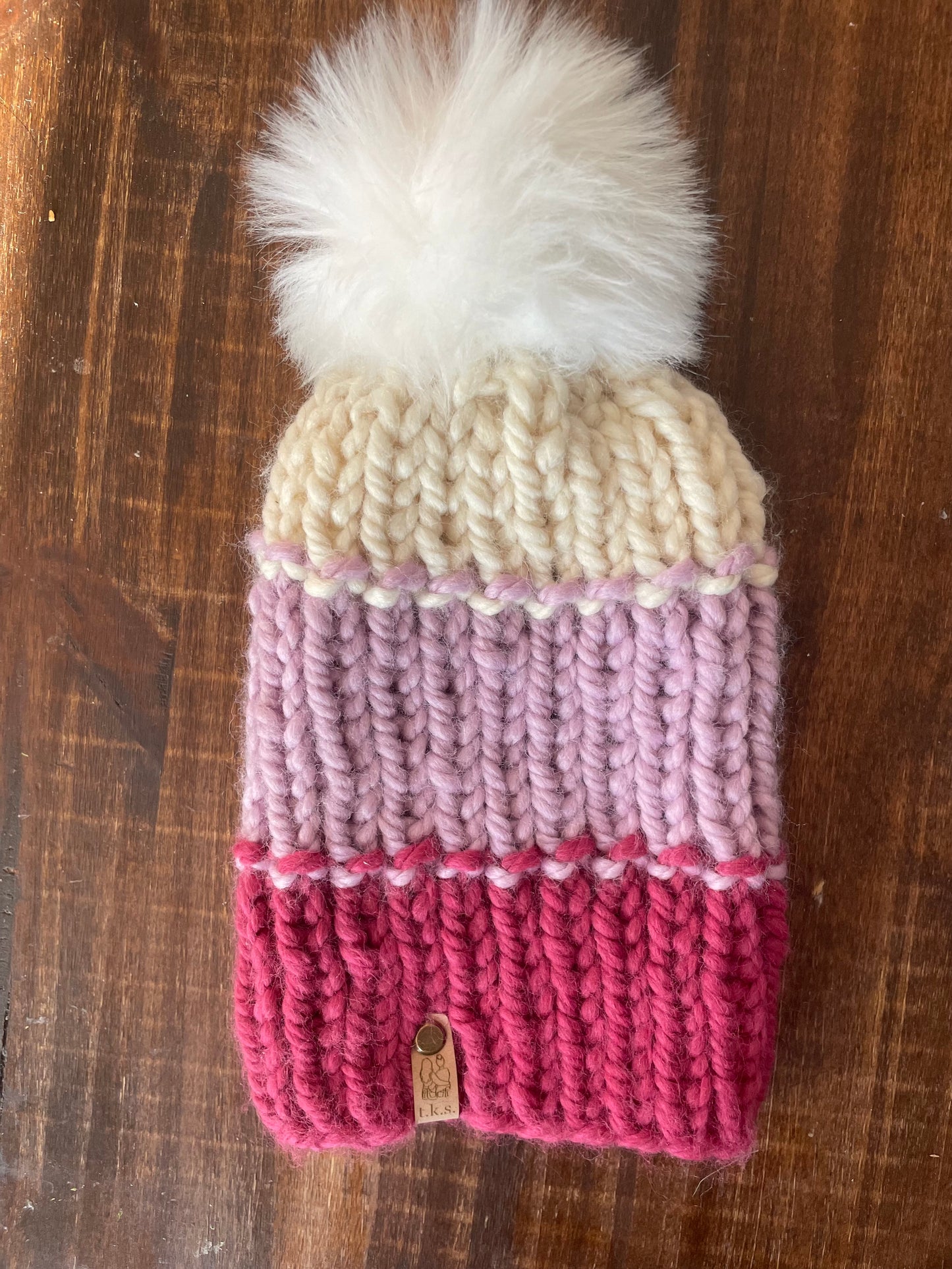 Eco Beanie Pink/Purple/Cream