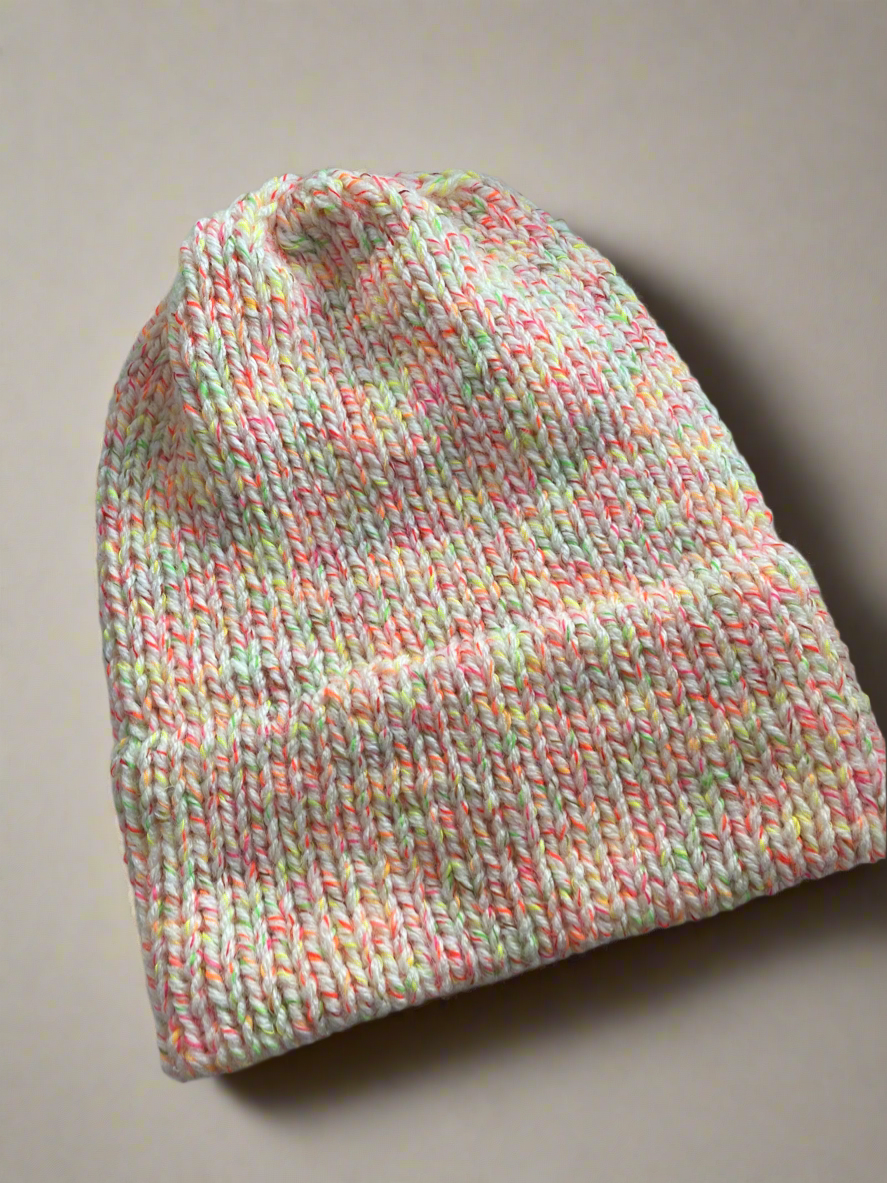 Double Brim Beanie in Neon