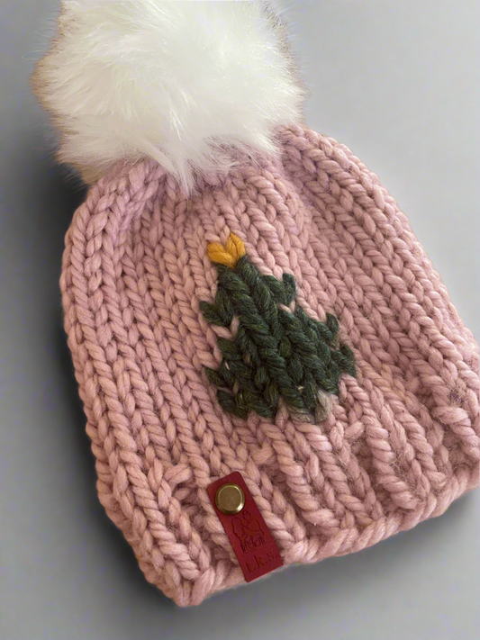 Pink Christmas Tree Hat
