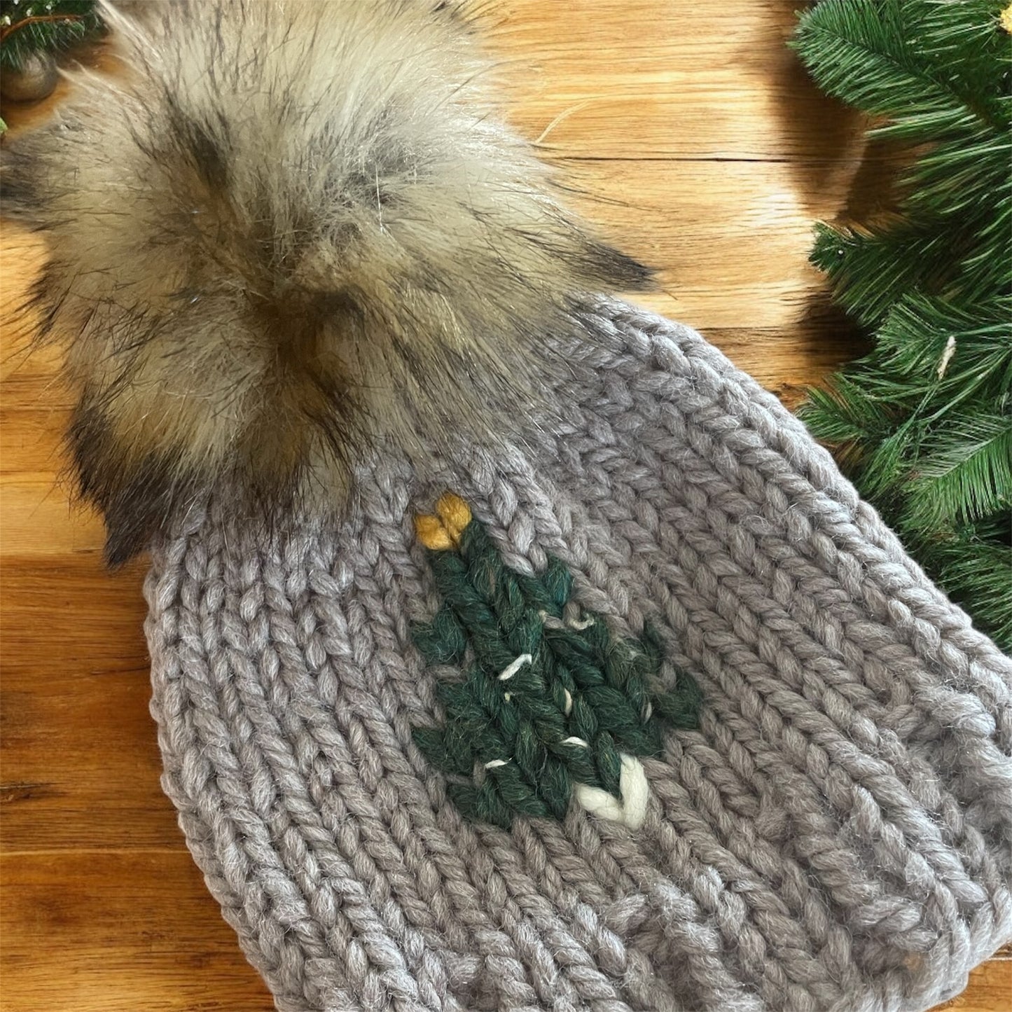 Taupe Christmas Tree Hat