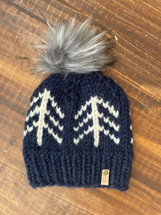 Navy Blue Tree Hat