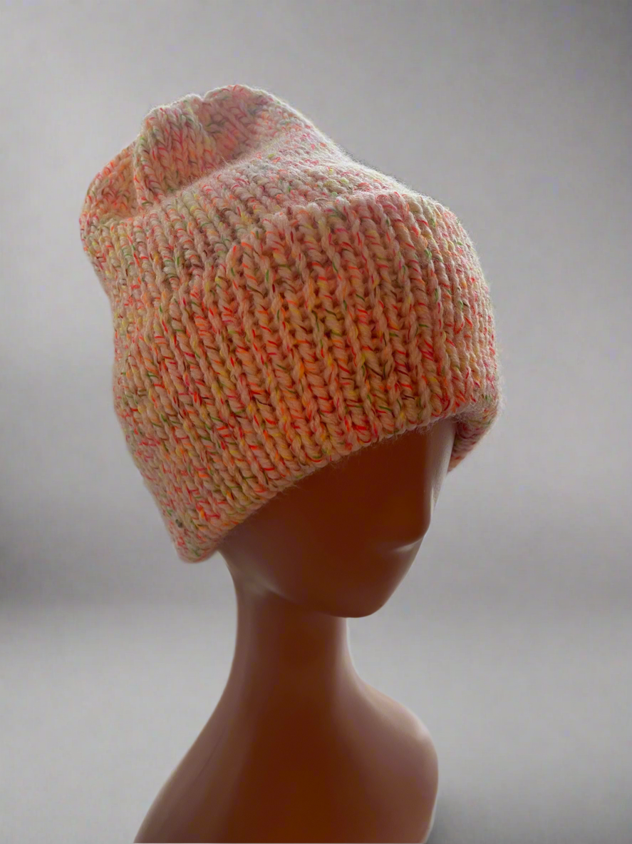 Double Brim Beanie in Neon