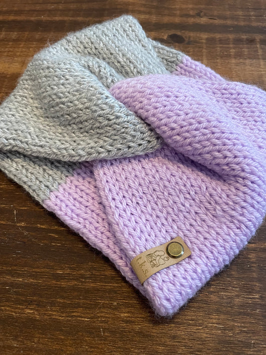 Lavender & Grey Twisted Headband