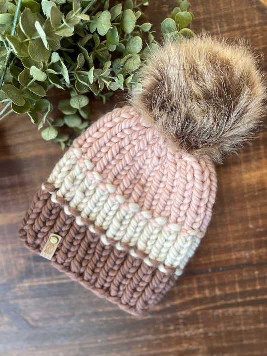 The Eco Beanie in Neopolitan