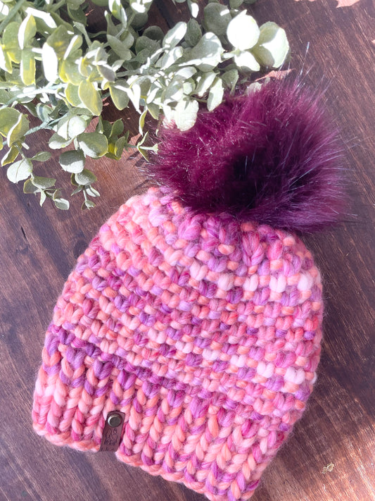 The Madison Beanie in Prints Peacock